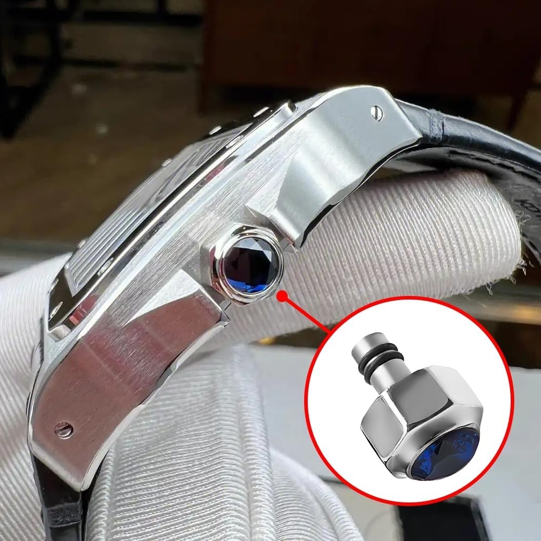 Watch Crown Replacement for Calibre Santos 3299, 42mm Stainless Steel, 6.3mm Sto