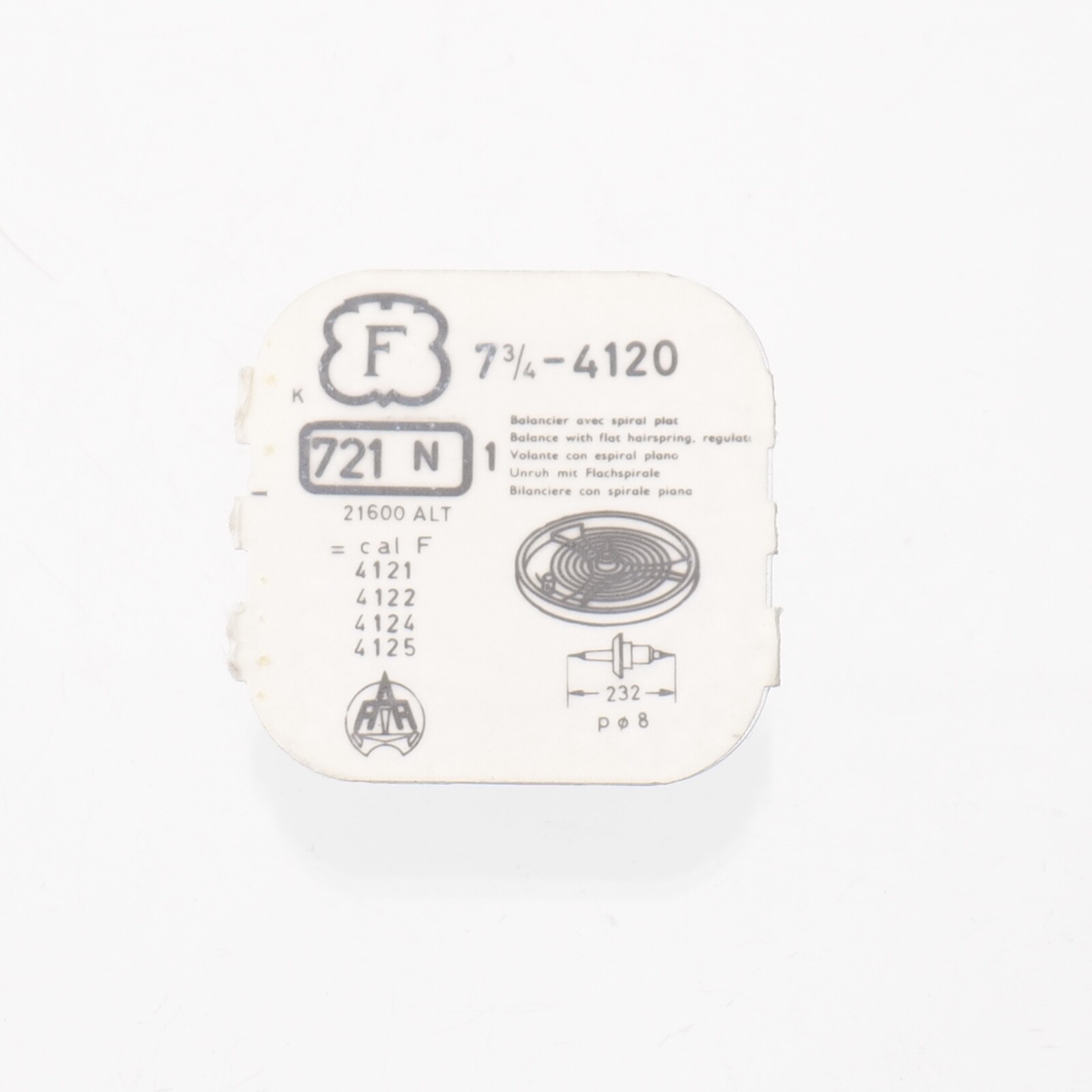 Felsa 4120, 4124 Balance Complete Watch Part Bestfit # 721/1787 Watchmakers