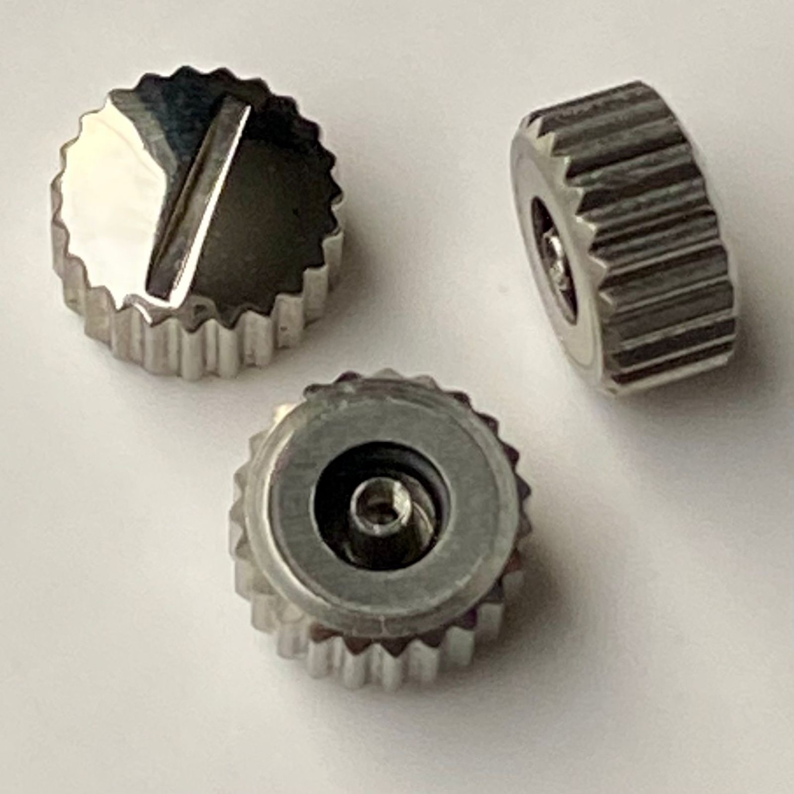 Silver Stainless Steel 6mm X 3.5mm Watch Crown For Ebel Tap 10 Fit Case Tube 2.5