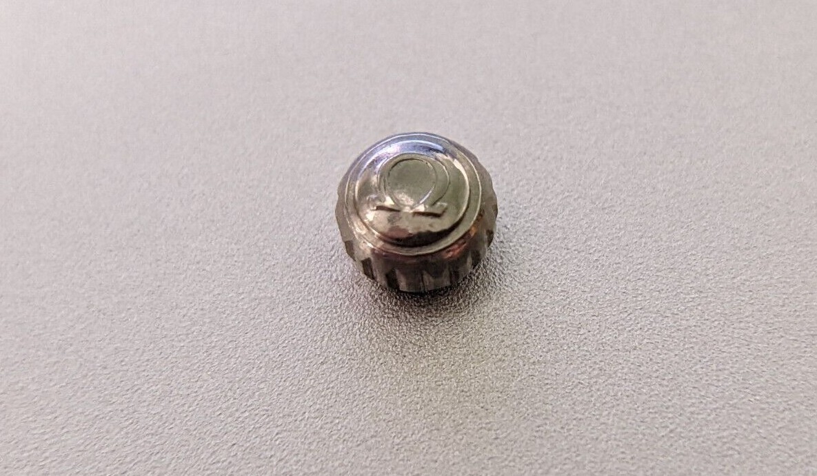 Unbranded Ω OM crown White S/S 4.0mm x 2.0mm tube tap10 (0.90mm stem thread) rou