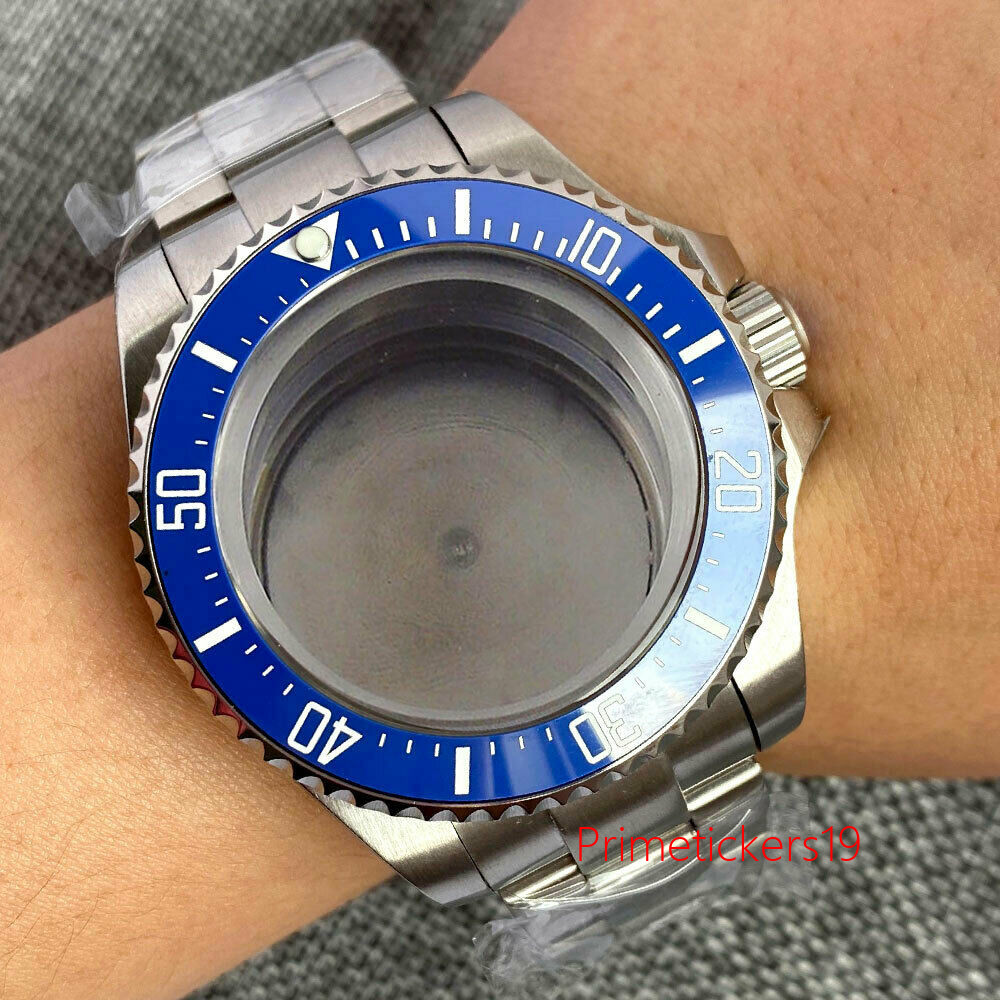 43mm Watch Case Steel Band Fit NH35 NH36 ETA2836 PT5000 Miyota82 Screwdown Crown