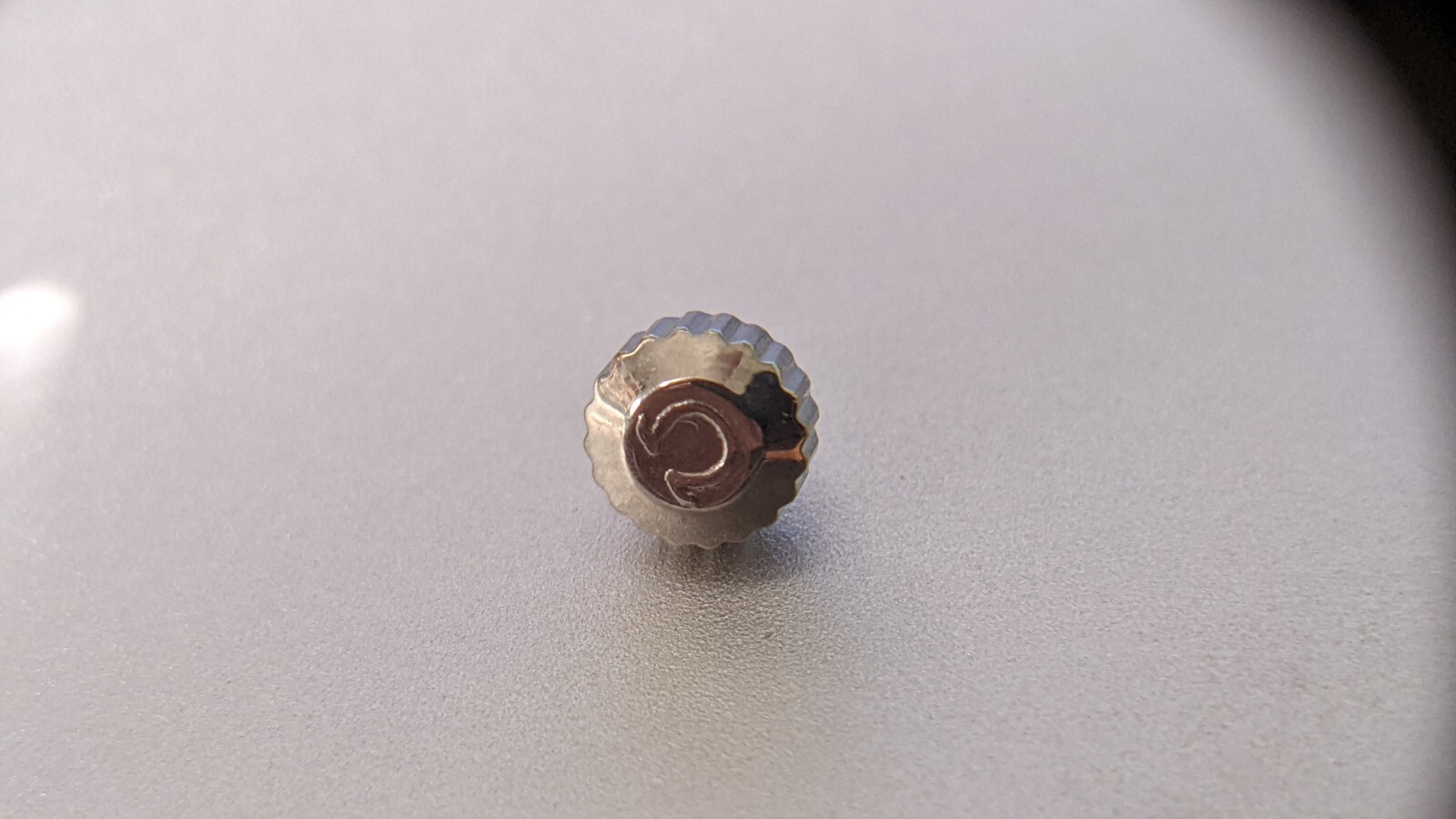 Unbranded Ω OM crown White S/S 4.75mm x 2.0mm tube tap10 (0.90mm stem thread) LO