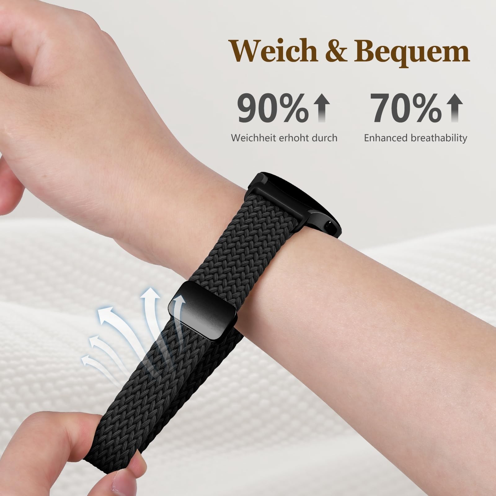 One Click Fabric Bands for Samsung Galaxy Watch 7 6 4 5 FE Band 40mm 44mm Flex!