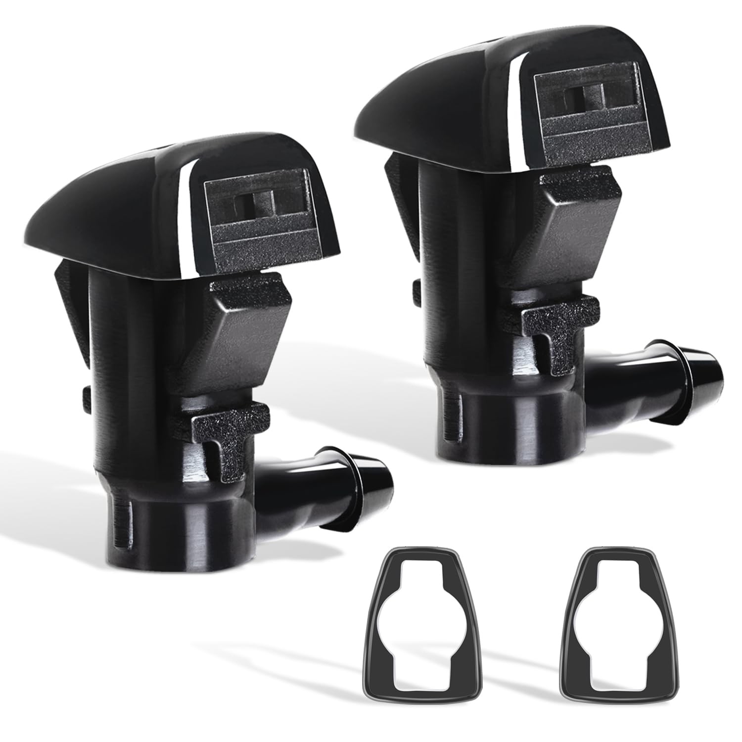 Belleone 2PCS Front Windshield Washer Nozzle Wiper Spray Kit fit for Black
