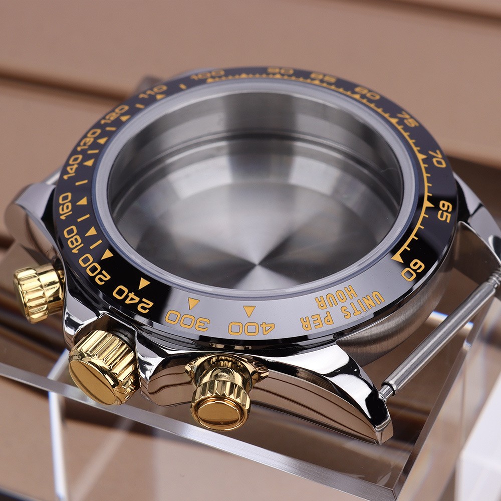 With Sapphire Crystal 39mm Men’s Watch Case Chronograph For VK63 Movement 10ATM