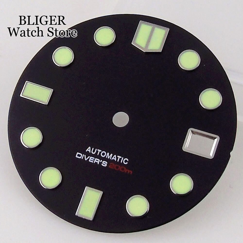 29mm Fit NH35 NH35A Watch Dial Black White Men Watch Lume Parts Accessories Set