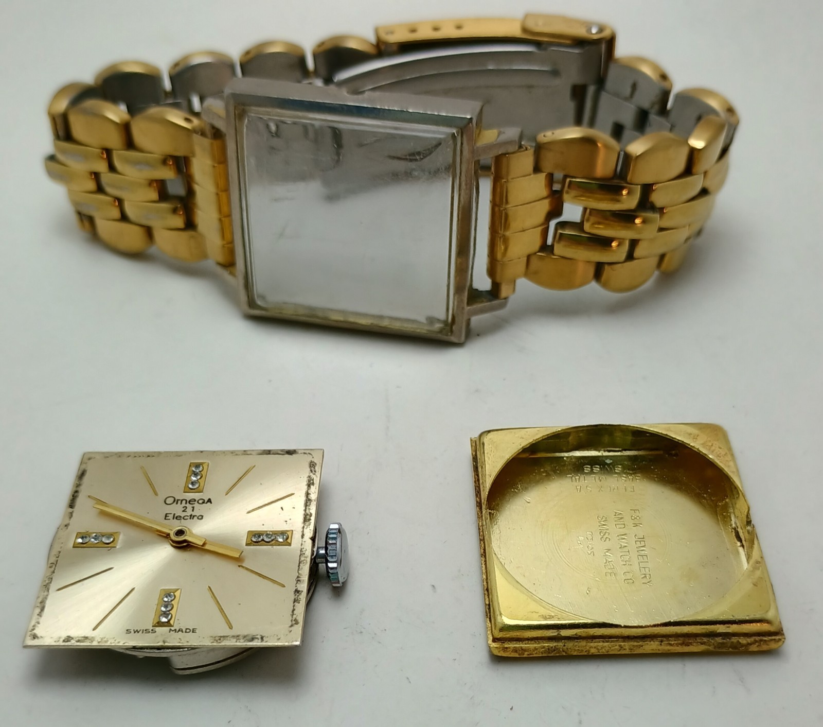 OMEGA 21 Electro F & K Jewelery & Watch SWISS Made Ferex SA Base Metal PART Only