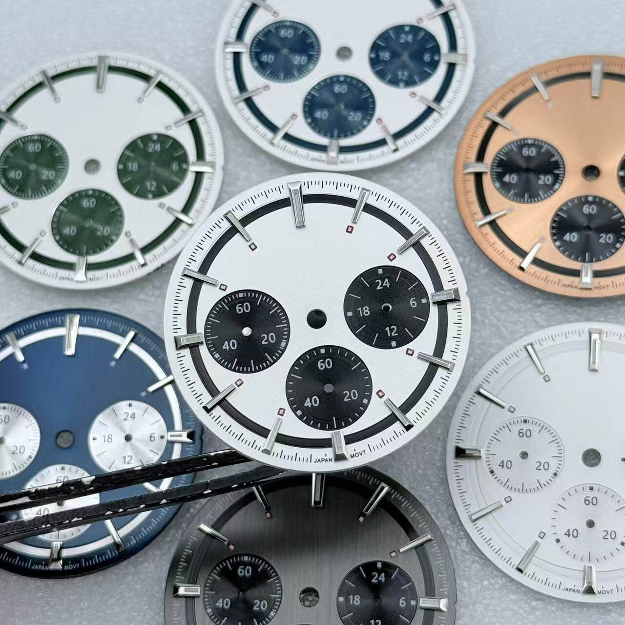 29.5mm/32.5mm Multi-functional Watch Dial Green Luminous for VK63 Movement Parts