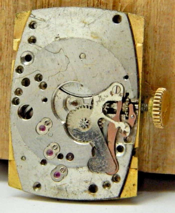 Vintage Bulova 1948 7AK 21 jewel wrist watch movement with stem & crown