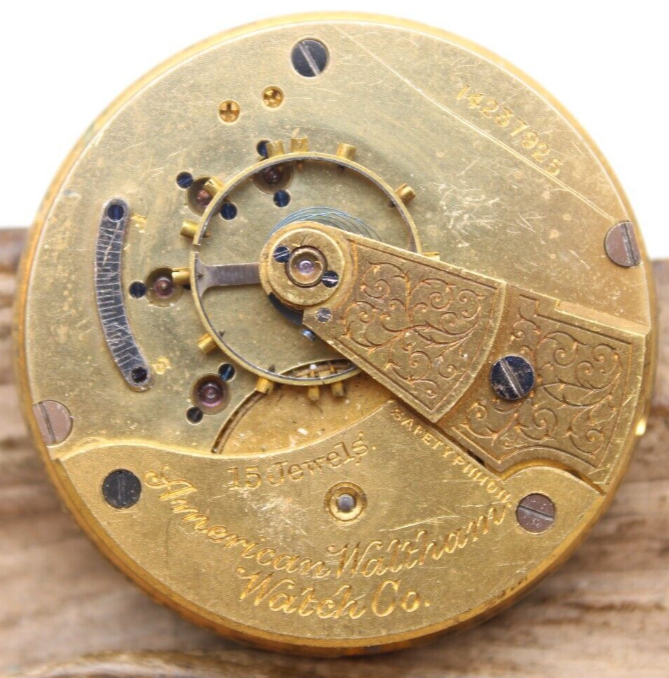 1904 WALTHAM POCKET WATCH MOVEMENT 14237925 GRADE: 81 18s 15j (FI)