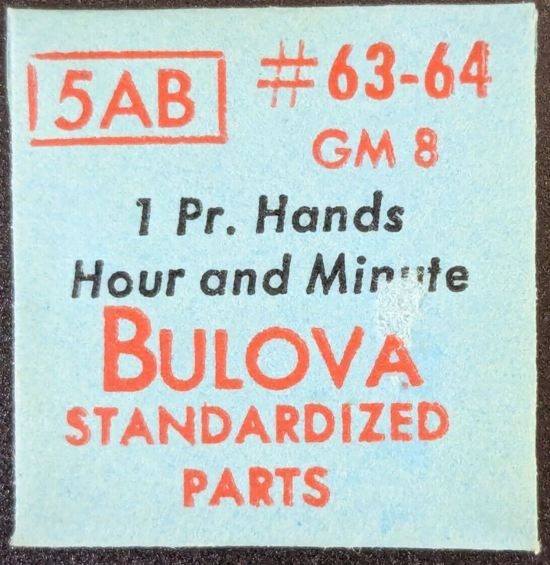 NOS Genuine Bulova 5AB GM 8 – Watch Set of Min/Hr Hands #63/64 – Gold – Modern
