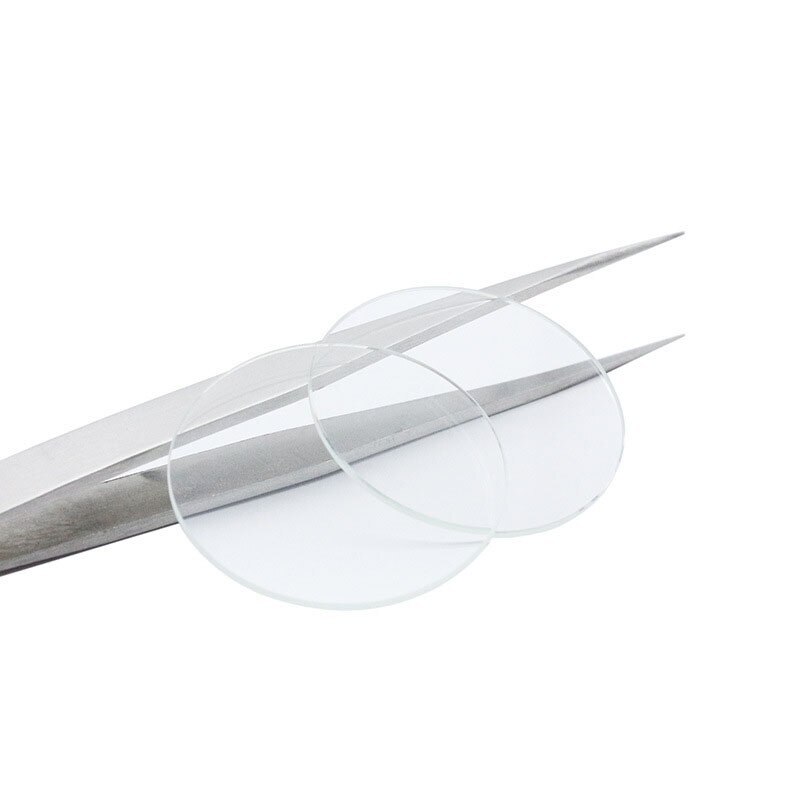 2x Flat Round Watch Crystal Glass 15-45mm Watch Replacement Lens 1.0mm Thickness