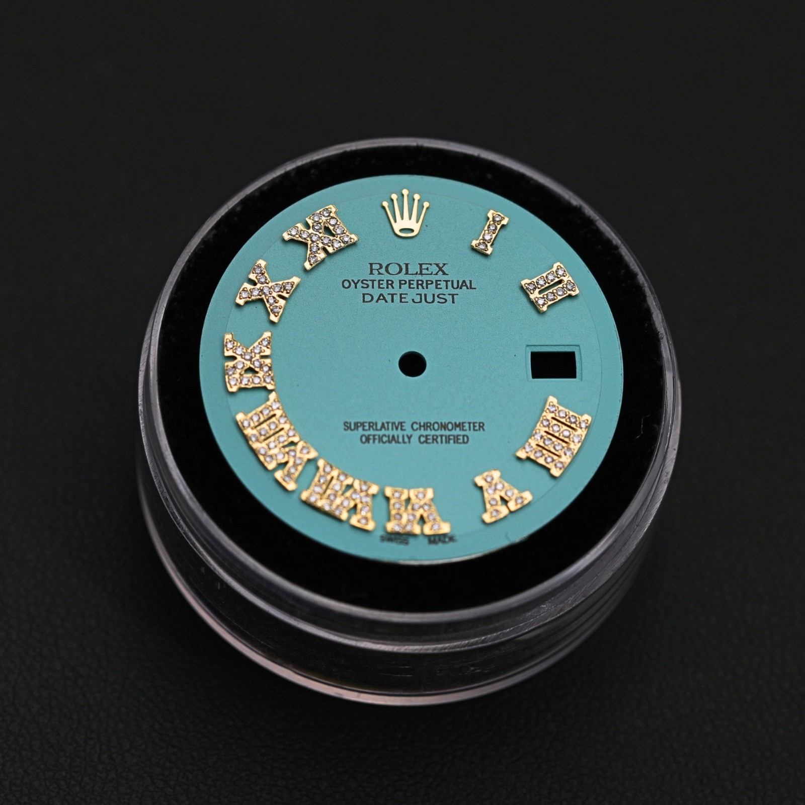 Rolex 36mm Custom Turquoise Diamond Roman Dial for Datejust Watches