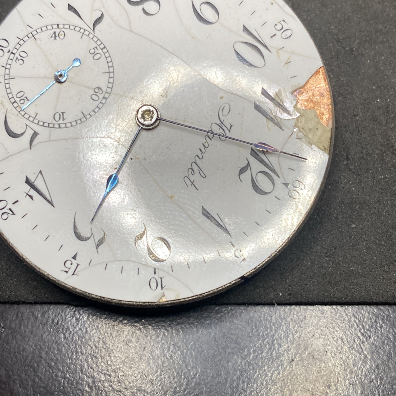 Hamlet Pocket Watch Movement 2 Tone 17 Jewels Size 16s Openface Parts F8902