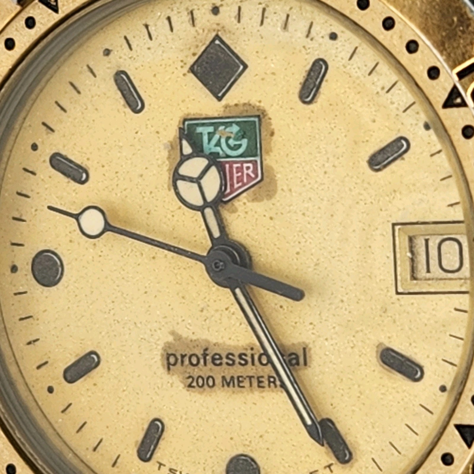 Tag Heuer Watch FOR PARTS 964.013 Gold and Silver Tone NOT WORKING