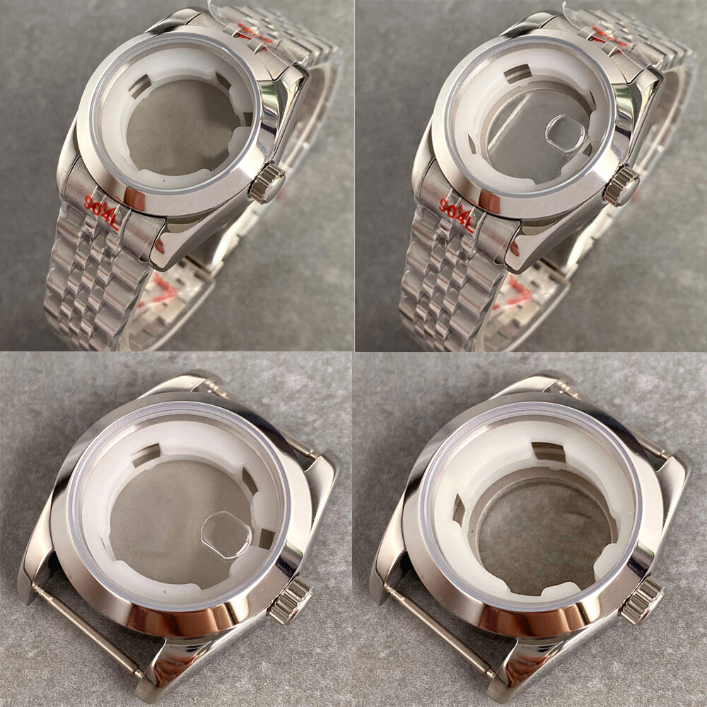 31mm Polished Bezel Women Watch Case For NH05 NH06 Automatic Bracelet Sapphire