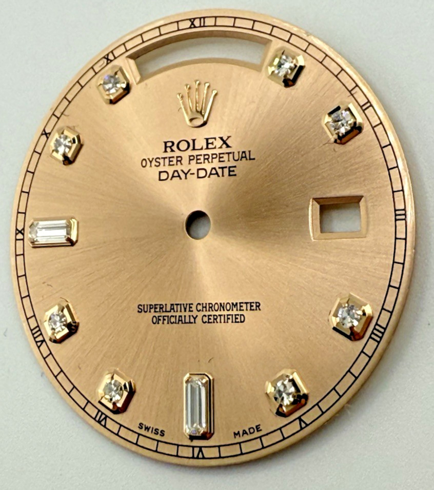Rolex 41MM Day-Date II Rose Factory Diamond Dial 218235 Very Rare