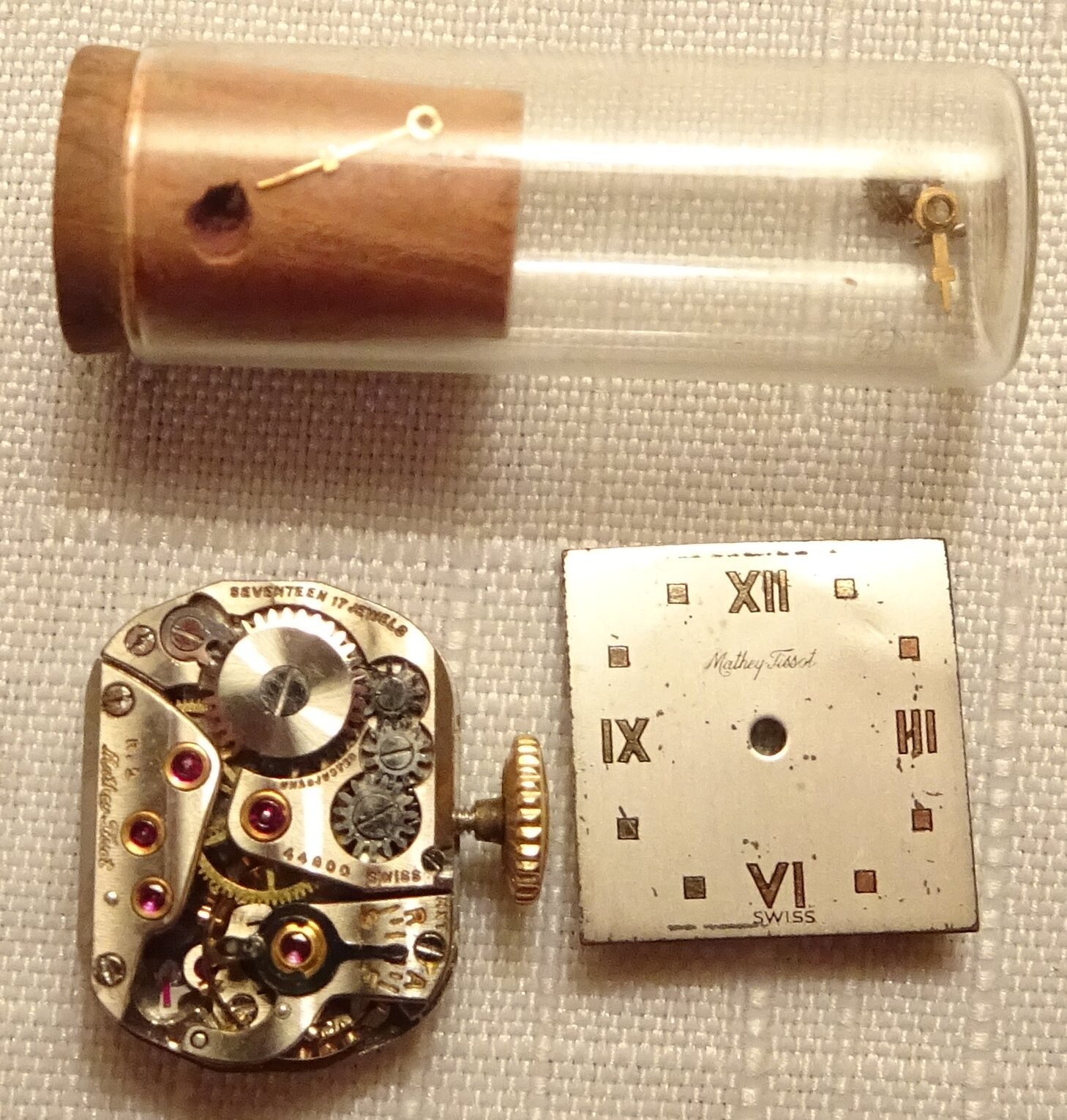 Mathey Tissot Wristwatch Movement 17J Ladies SLI R.2 Parts or Repair