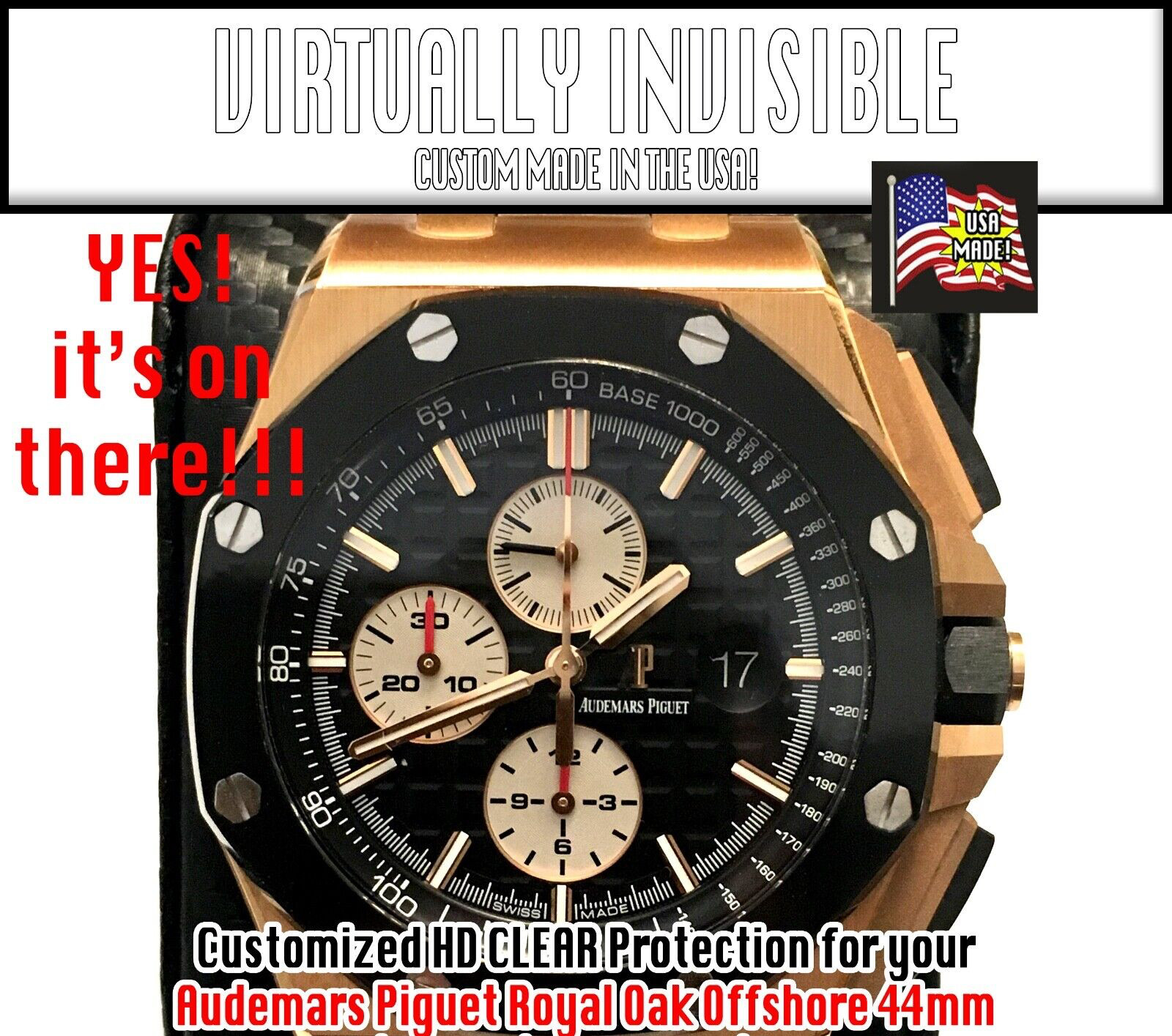 For Audemars Piguet Royal Oak Offshore 44mm HD Clear Anti-Scratch Protection X2