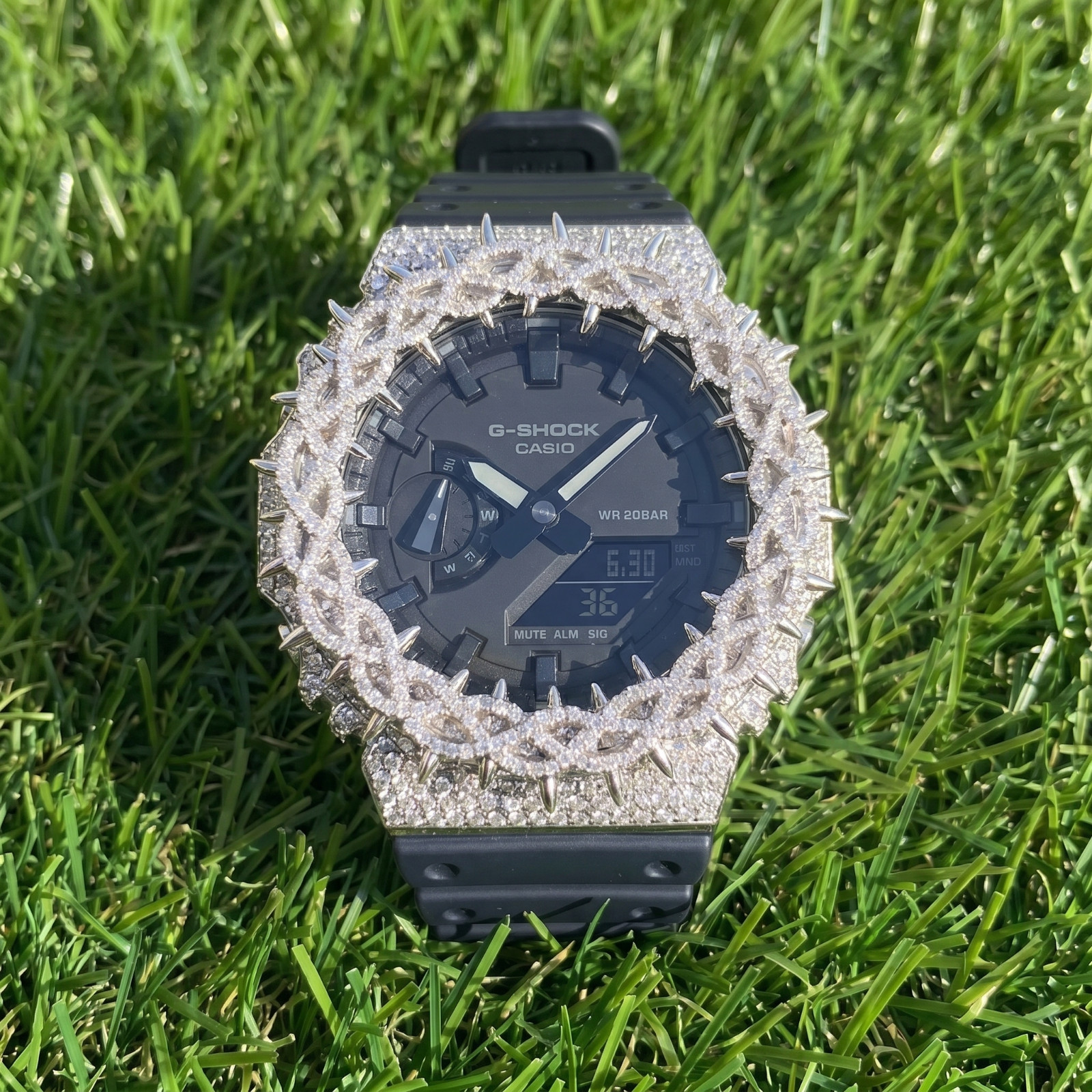 Custom Iced Out GA2100 Moissanite Bezel Kit VVS Moissanite Silver Bezel Only