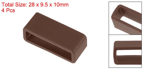 Watch Band Strap Loops Silicone for 24mm Width Watch Band, Brown 4 Pcs