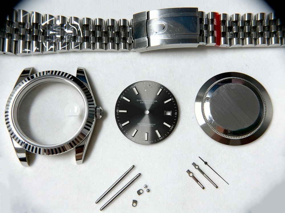 DIY SET for Dj 41MM 3235 watch case + dial + hands +Stainless Steel Strap
