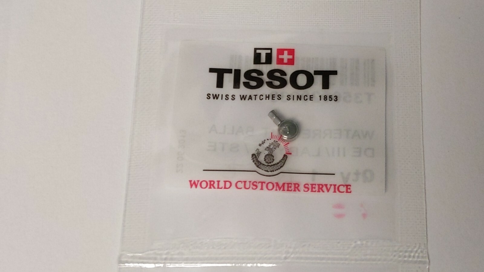 Genuine Tissot CROWN and tube LADY S/S T350020068 WHITE water T02 NEW/SEALED DEI