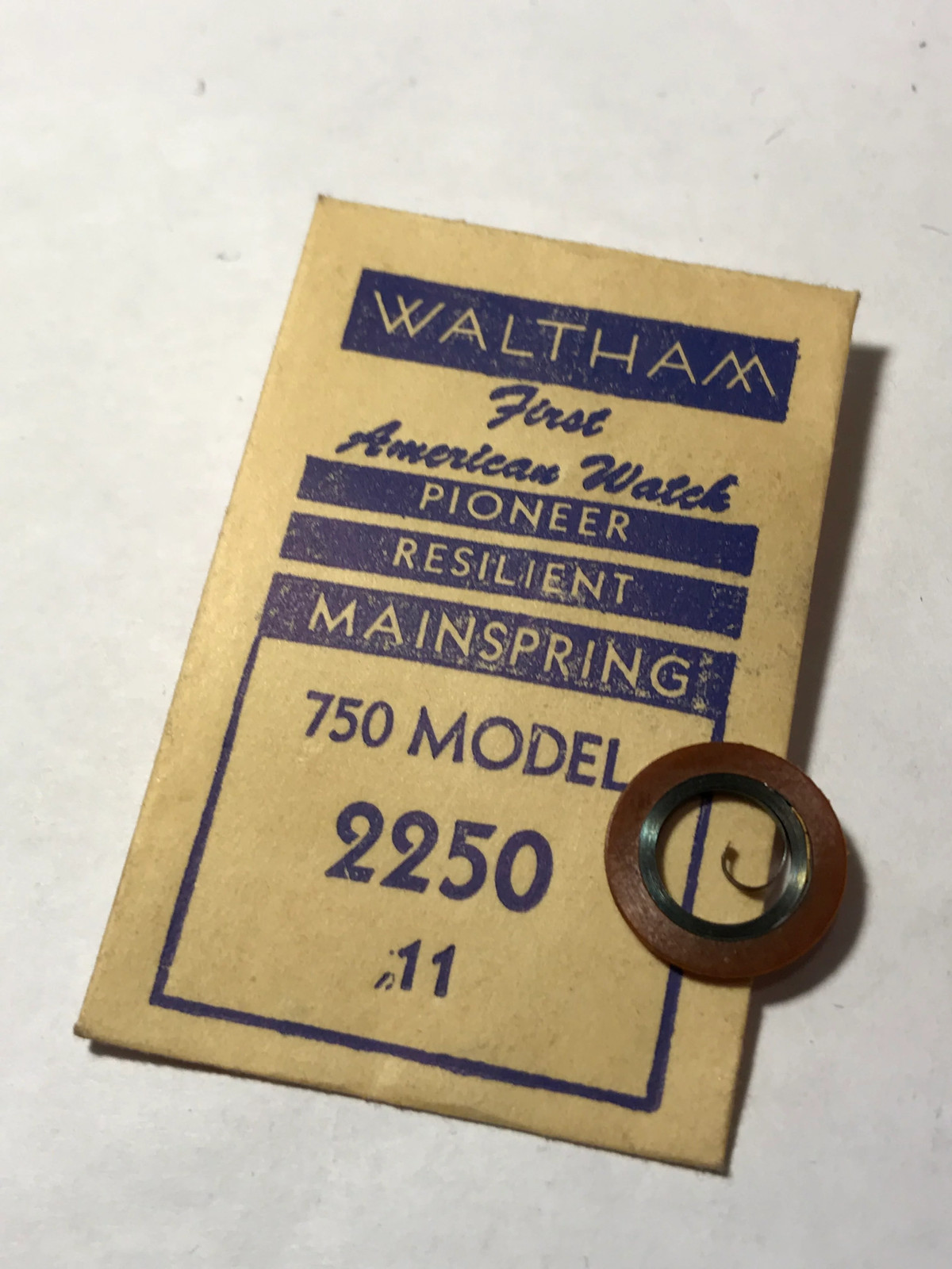 Waltham Factory Mainspring for 7½ ligne 750 Model B No. 2250 – Steel