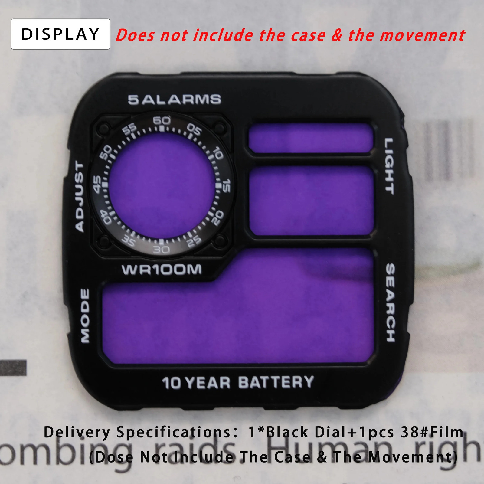 AE1200 DIY Metal Dial for Casio 3299 AE-1200 Copper Dial Mod Kit Replacement Wat