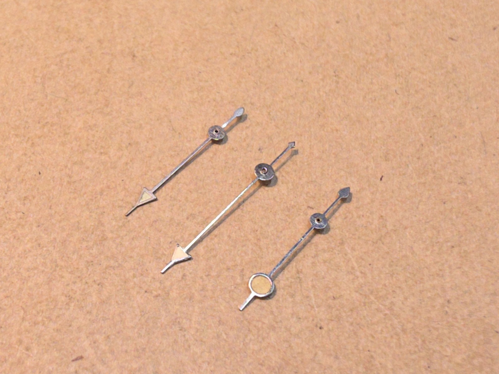 Lot Of 3 Vintage NOS Silver Chrono Style Luminous Sweep Center Second Hands