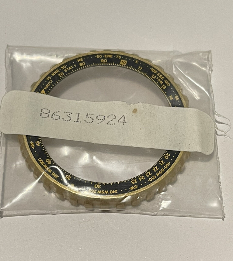 New Genuine Seiko Yellow Gold Tone Plastic Rotating Bezel Part 8631-5924