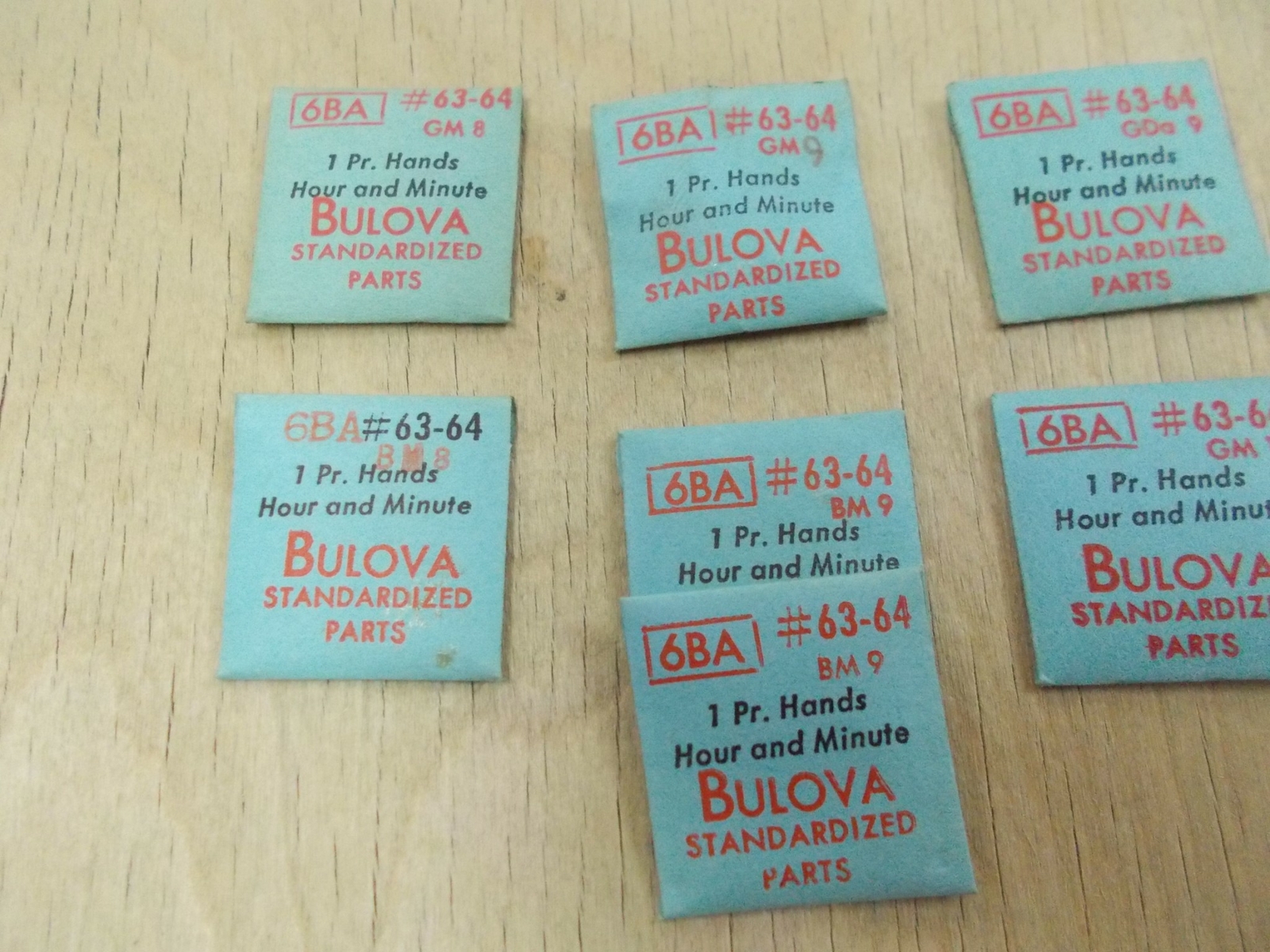 BULOVA WATCH HANDS hour & minute 6BA 6 BA many calipers #63-64 Pick your part