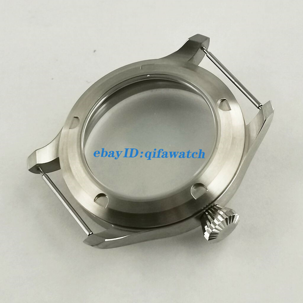 Parnis 47mm Brushed Steel Watch Case Fit ETA 6497 6498 Seagull St36 Movement