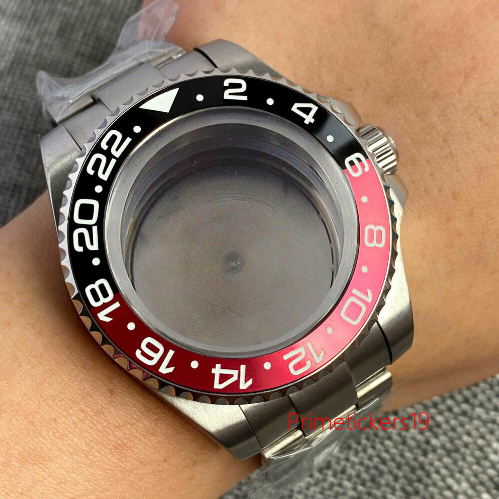 43mm Watch Case Steel Band Fit NH35 NH36 ETA2836 PT5000 Miyota82 Screwdown Crown
