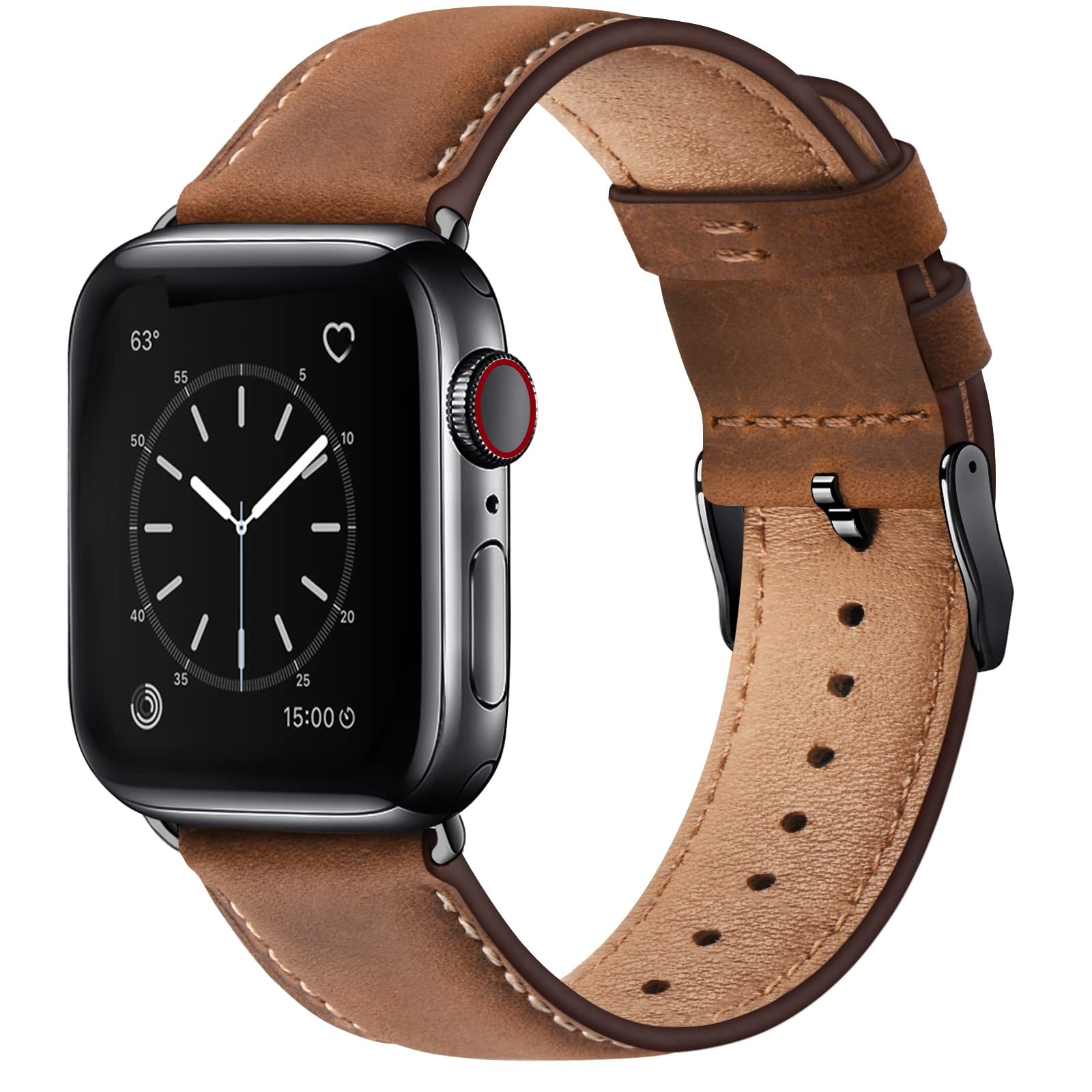 SUNFWR Leather Bands Compatible with Apple Watch Band 42mm(Series 3 2 1) 44mm