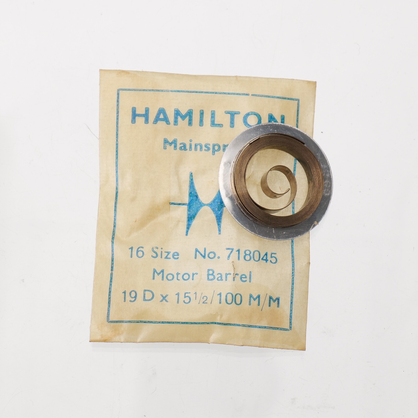 New Hamilton 16s Watch Mainspring 718045 – 19 x 15.5/100M.M. Watchmakers (G7D2)