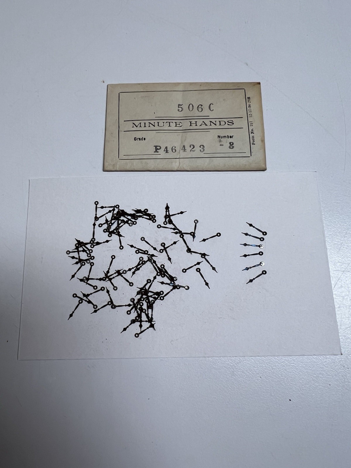 Antique Minute Watch Hands 3/25/36 Grade P46 423 Number 3 New Old Stock Parts