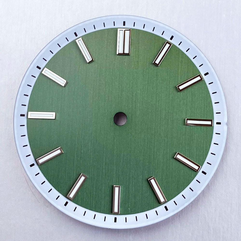 32mm Watch Dial Blue/Black/Green Color Brushed Texture Fit NH35 PT5000 Miyota82