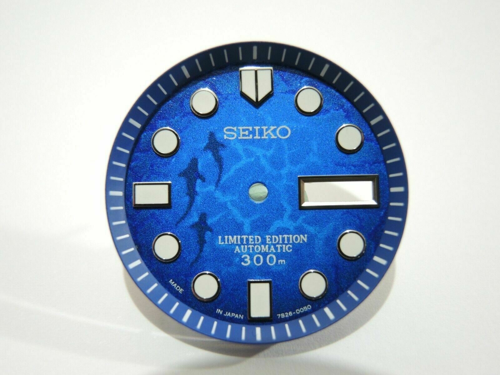 NEW BLUE SAVE THE OCEAN DIAL W/3 SHARKS & MINUTE TRACK DIVERS SKX007 /NH36 /4R36