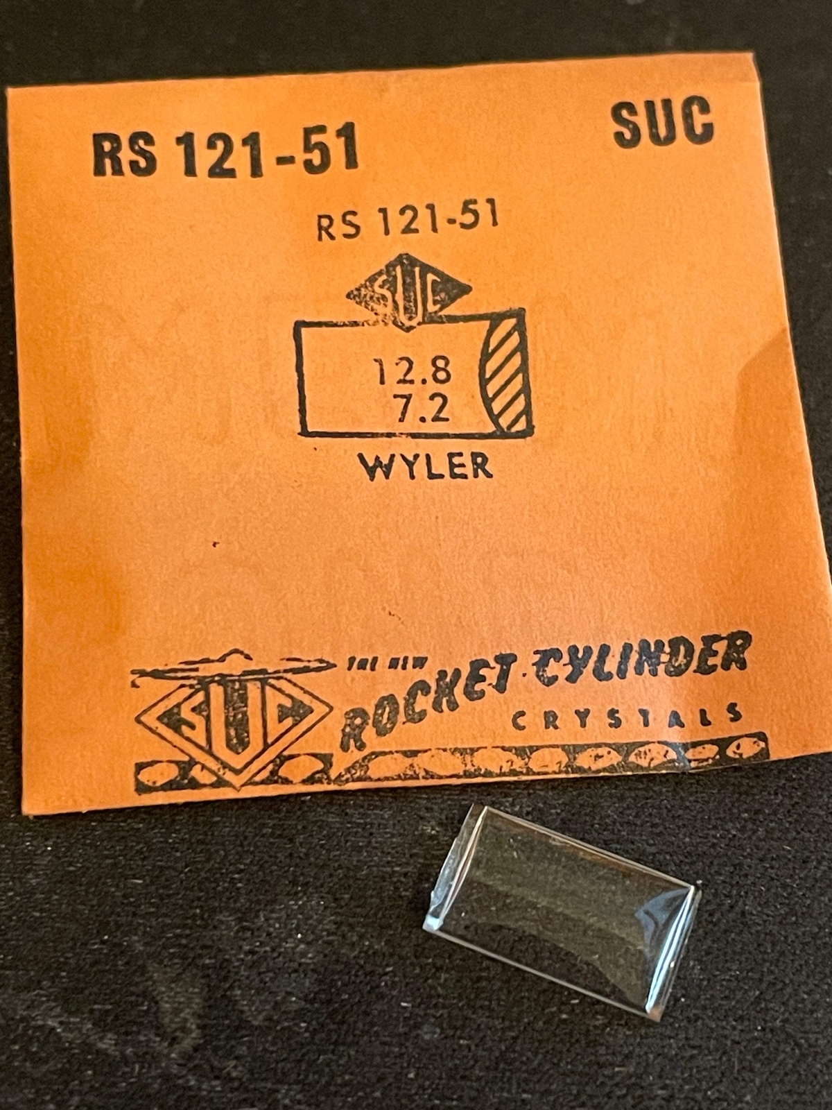 SUC Rocket Crystal RS 121-51 for WYLER 12.8 x 7.2mm – New