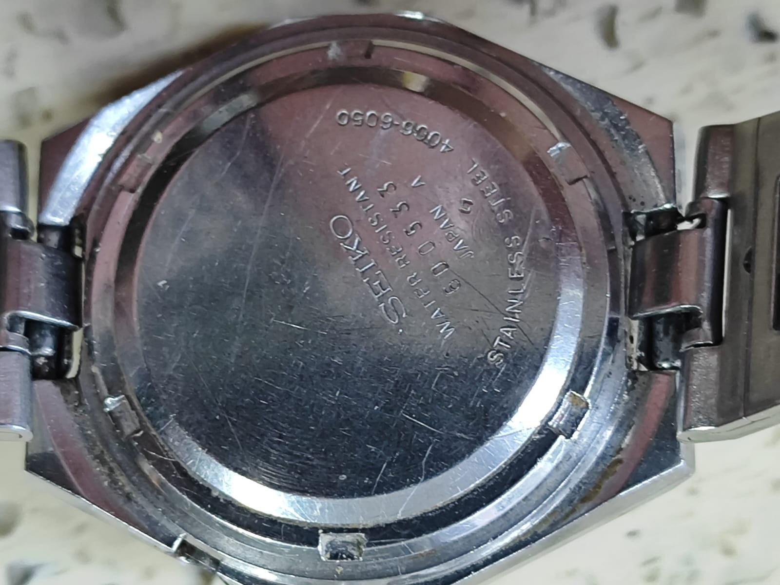1976 Seiko BellMatic Alarm 4006-6050 Case & The bracelet only Used