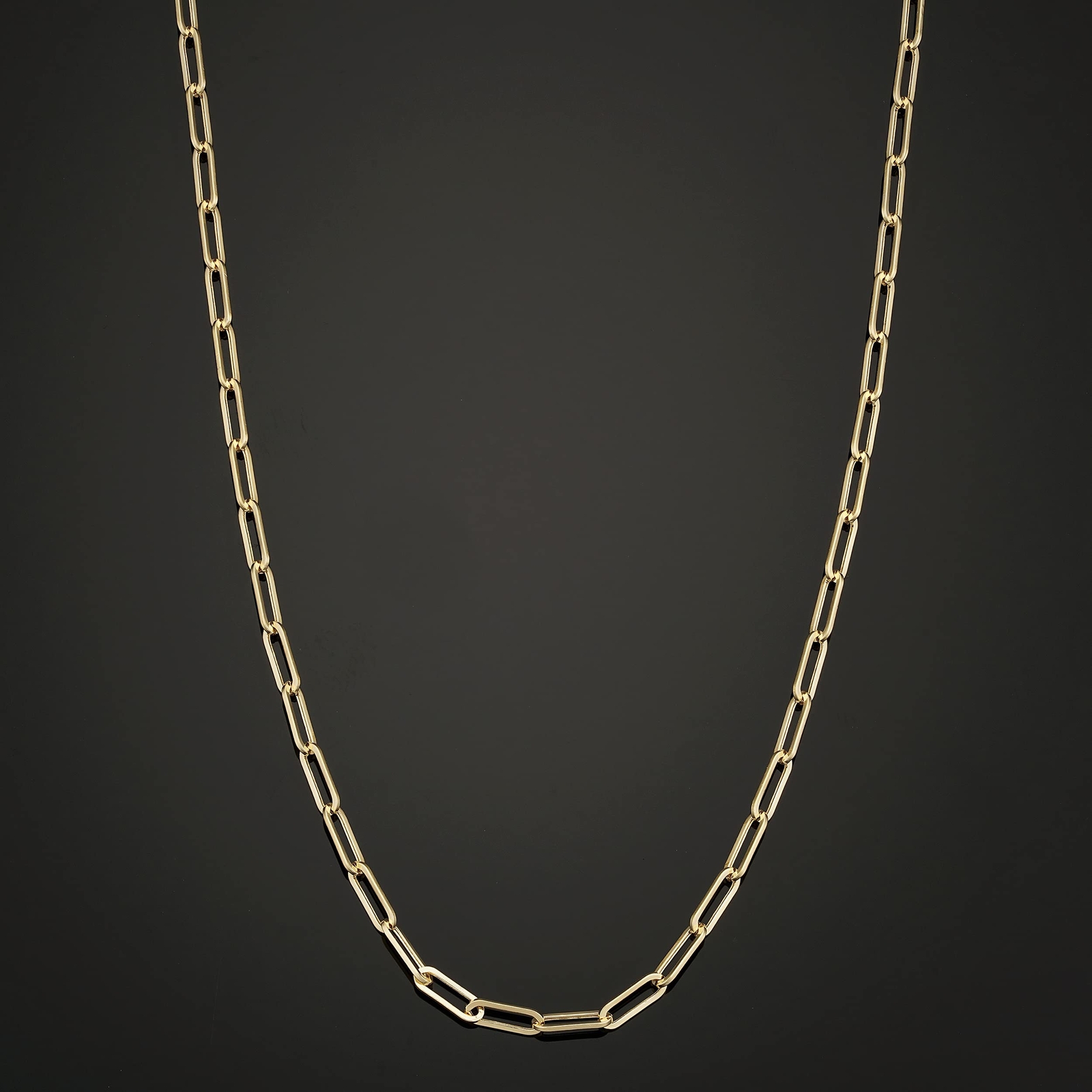10k Yellow Gold 2.5 mm Paperclip Link Chain Necklace for Women (16, 18, 20, 2…
