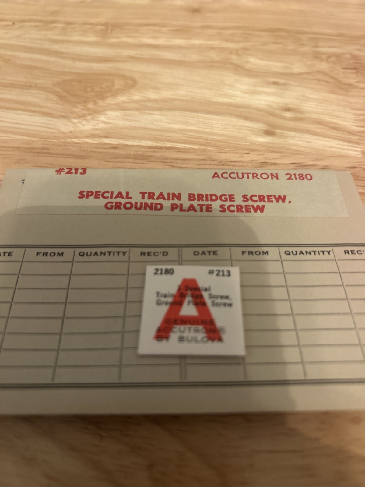NOS Bulova Accutron 218, 2180 Special Train Bridge Screw #213