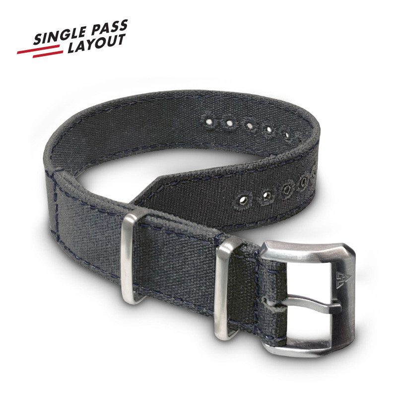 22mm Vintage Military Grey Canvas Watch Strap WWII A-11 A11 Hack