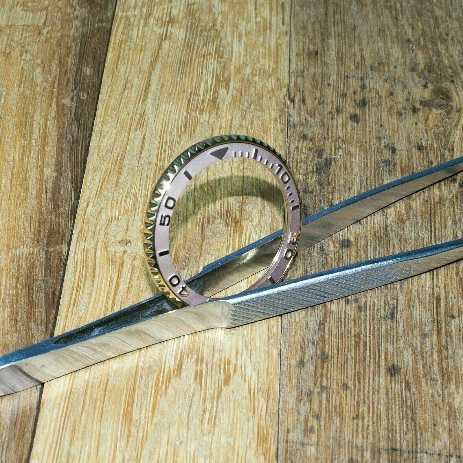 Gold Bezel+Insert For Seiko SKX007/9 SRPD Watch 120 Click Unidirectional