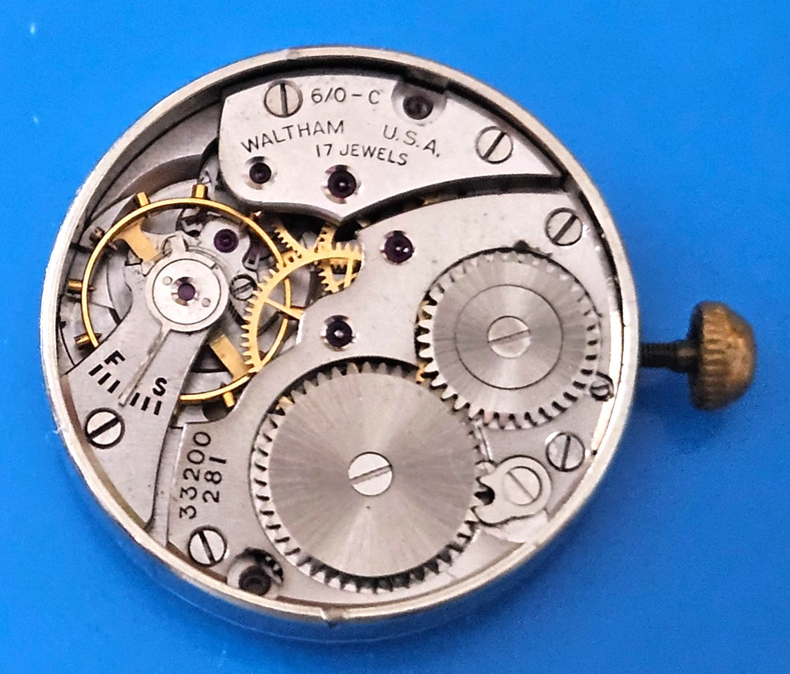 WALTHAM 6/0-C 17J Watch Movement (REMOVED FROM GOLD CASE/BALANCE RUNS) lot86