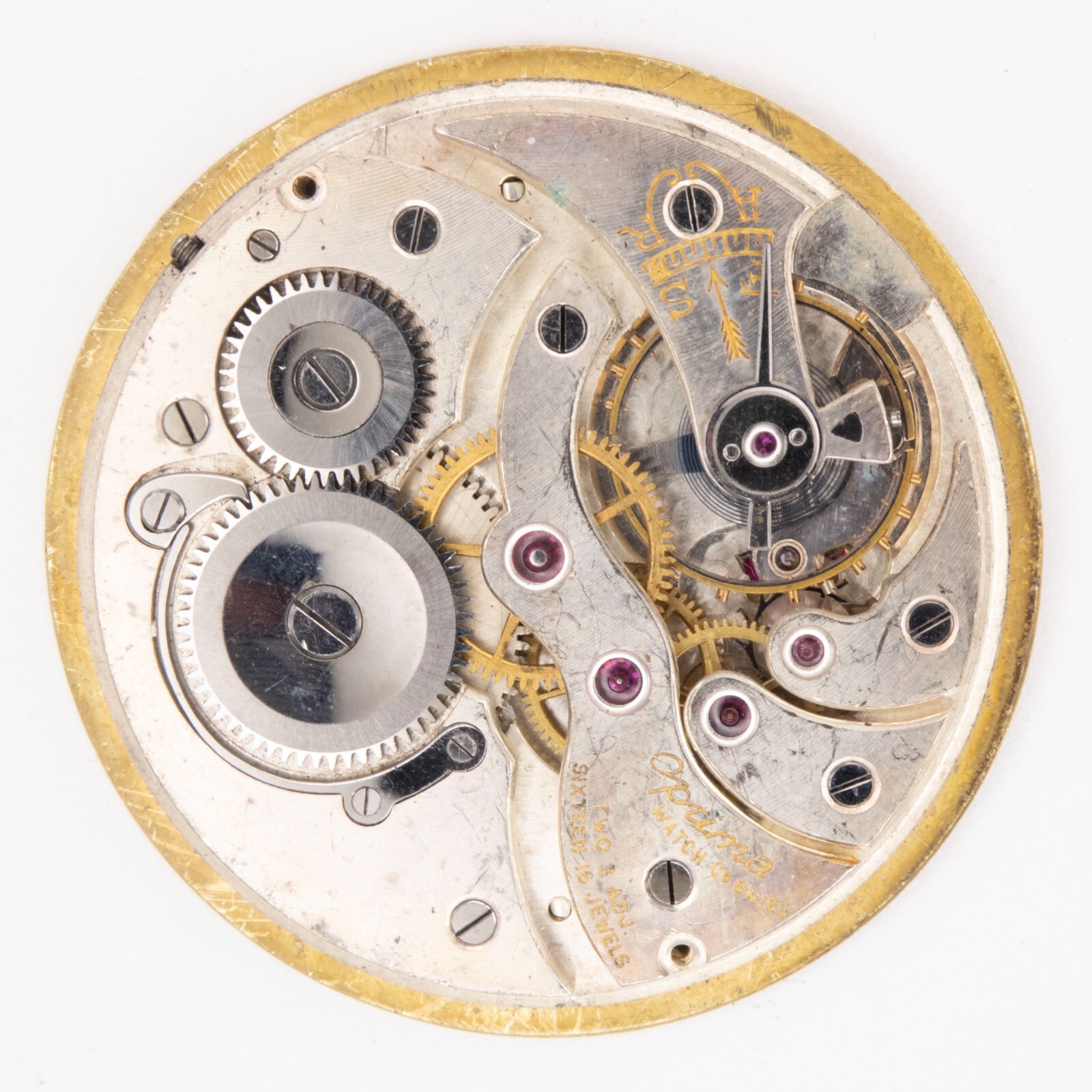 Optima 38.9 x 5.4 mm 16-Jewel 2-Adjustment Antique Pocket Watch Movement