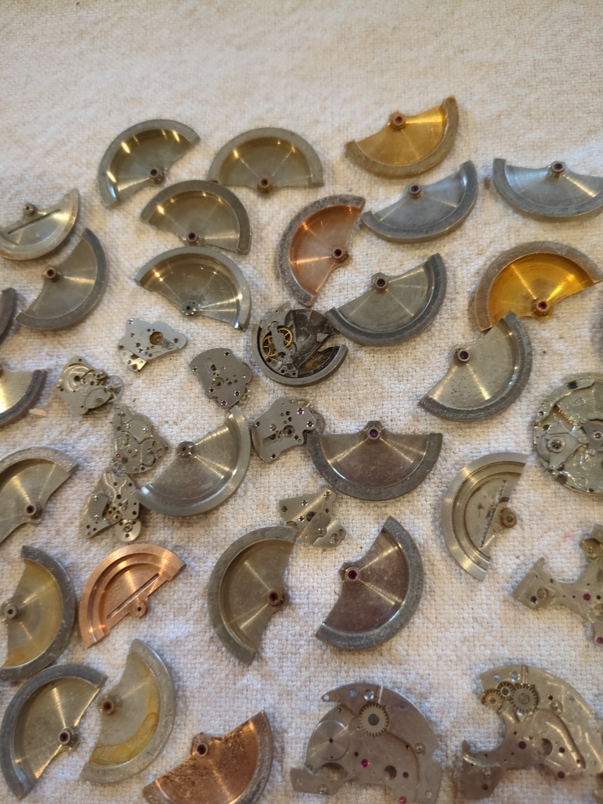 Large Lot Of Vintage Automatic Bidynator Watch Rotor Parts. Over 4 Ounces!!