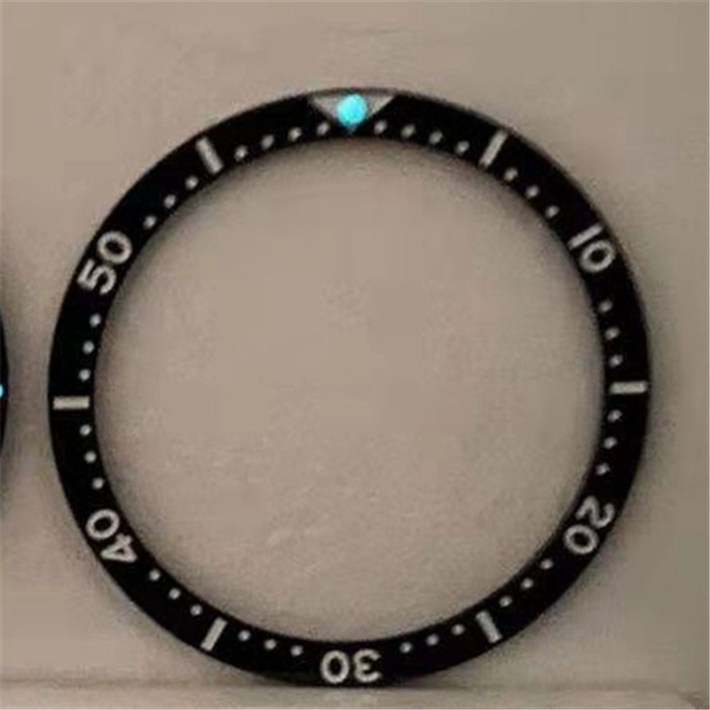 38mm Flat Luminous Ceramic Watch Bezel Replacement For SKX007/009/011 Series
