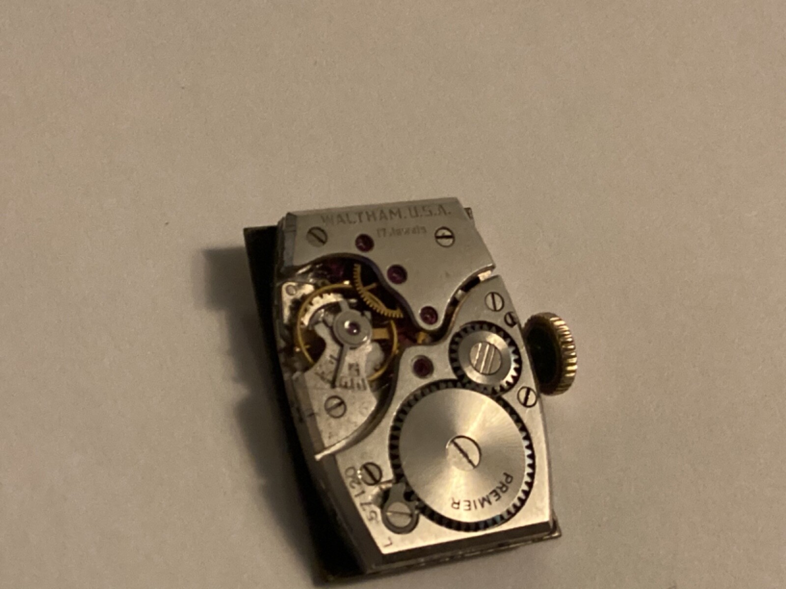 Waltham Premier 750 watch movement for parts balance good